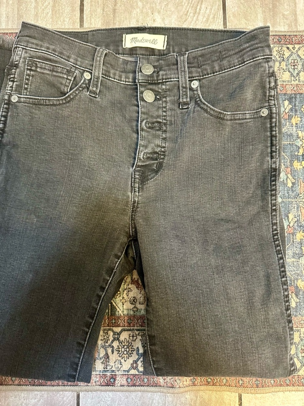 Madewell High-Rise Washed Gray Skinny Jeans